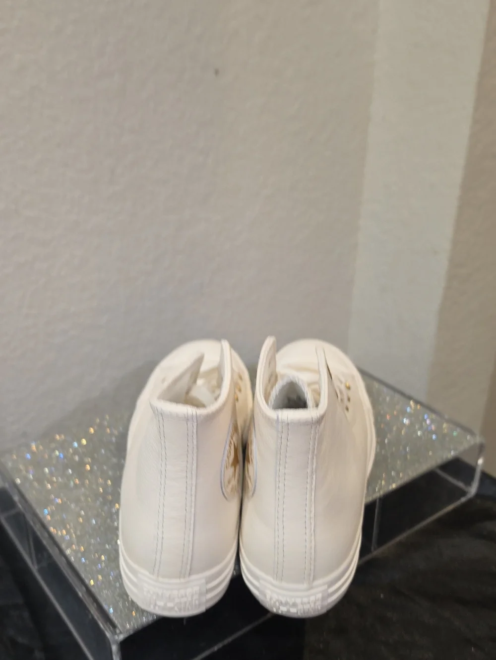 Converse Chuck Taylor All Star Leather High Top Sneakers- Egret/Gold